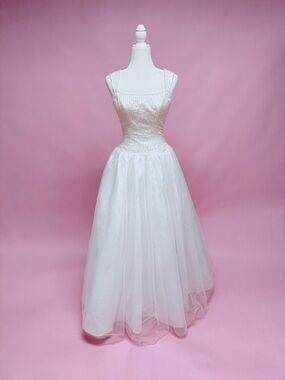 Tiffany Designs White Tulle Wedding Gown